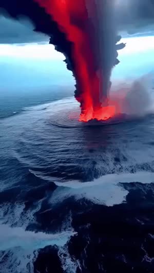 바다에서 화산 폭발